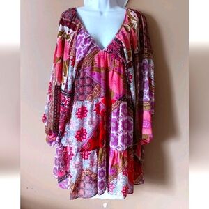Bohemian Floral Patchwork Dress